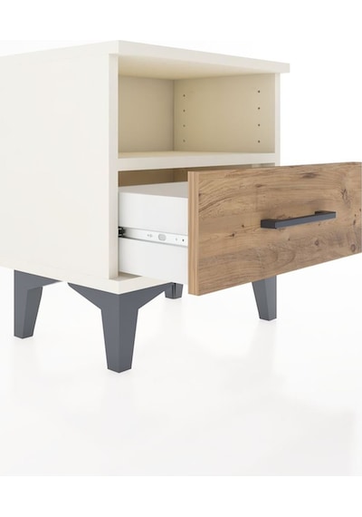 Arges Komodin Tek Raflı Tek Çekmeceli 44x30x48 Aytaşı-çam Aytaşı