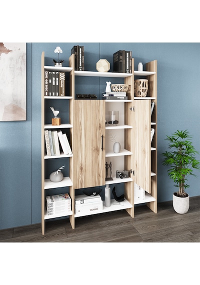 Kalender Dekor İsmar-130 Raflı Kapaklı Kitaplık İsm02