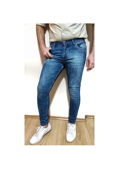 Çello Mello Erkek Mavi Kot Kaliteli Likralı Pantolon Mavi Mavi