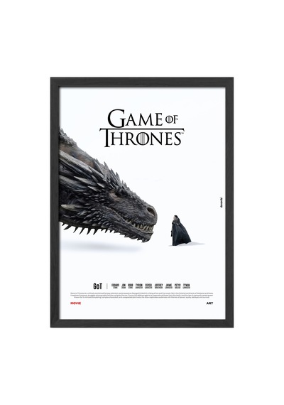 Game Of Thrones Siyah Ahşap Çerçeveli Poster, Dizi Duvar Tablosu