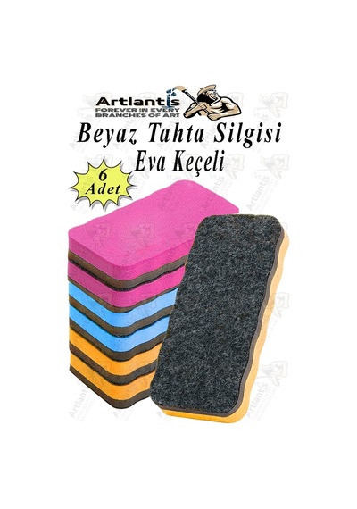 Yazı Tahta Silgisi Eva 6 Adet Beyaz Yazı Tahtası Silgisi Kaliteli Keçe Uçlu Eva Okul Sınıf Ofis Kuru Silgi Diğer