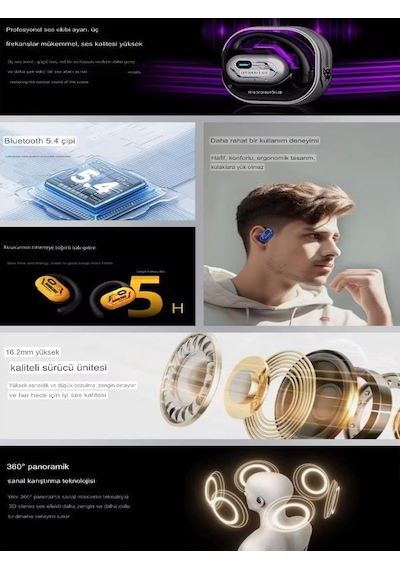 Deanb FB016 Bluetooth 5.4 Ows Open Hair Wireless Kablosuz Kulak İçi Kulaklık