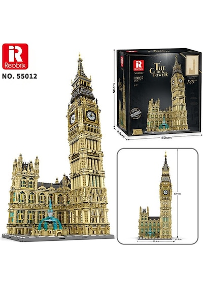 Reobrix 55012 Saat Kulesi Big Ben Yaratıcı Yapı Blok Seti Building Blocks The Clock Tower -13825parça