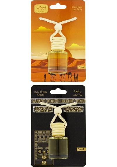 Uhud Kokusu ve Kabe Örtüsü Kokusu 8 ML Araba Kokusu Cam Şişe