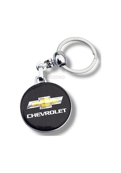 Yüksek Kaliteli Siyah Chevrolet Logolu Damla Baskılı Şık Hediyelik Araç Anahtarlığı