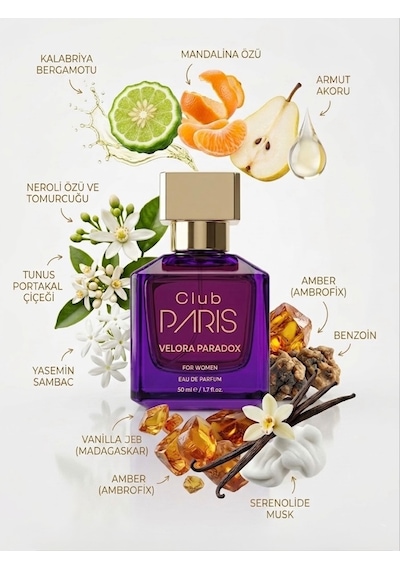 Club Paris Velora Paradox - Kadın Parfüm 50 Ml Amber - Çiçeksi