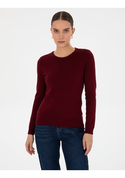 Pierre Cardin Kadın Vişne Kazak /triko 50315758-vr223 Vişne
