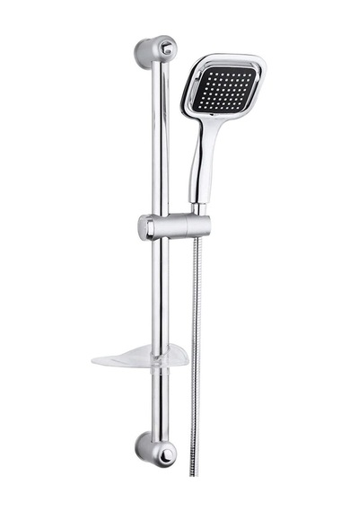 Duş Takımı Kare Krom Sürgülü Örgülü Spiralli 150 Cm Gümüş