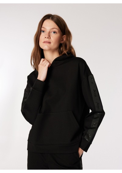 Jeep Siyah Kadın Kapüşonlu Loose Fit Sweatshirt J4wl-swt7401