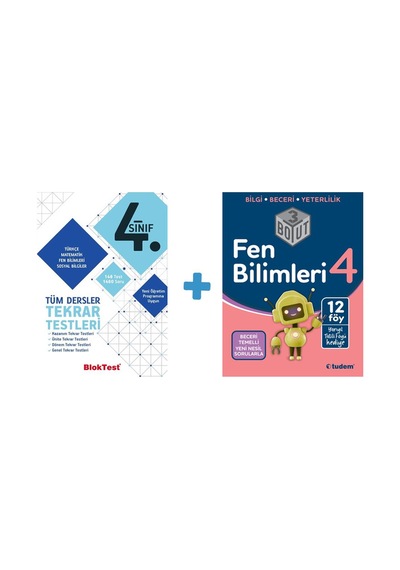 4.Sınıf Bloktest Td Tt + 4.Sınıf Fen Bilimleri 3 Boyut
