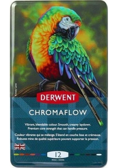 DERWENT CHROMAFLOW 12'Lİ METAL KUTU YENİ