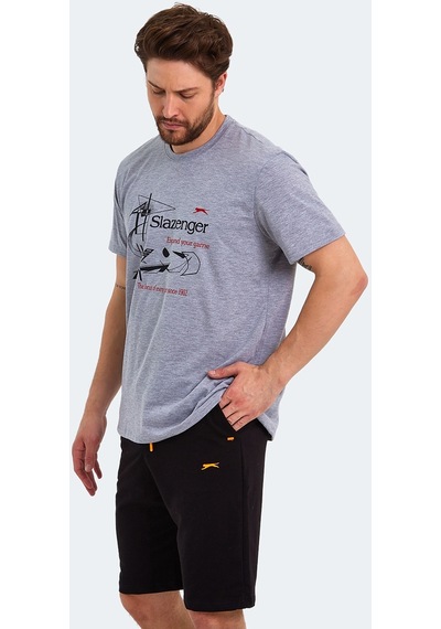 Slazenger KARNEN IN Oversize Erkek Tişört Gri