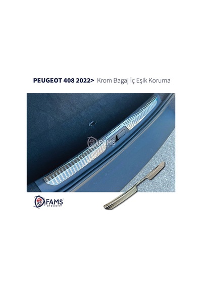 Peugeot 408 Krom Bagaj İç Eşik 2022 Üzeri Parlak Paslanmaz Ç.