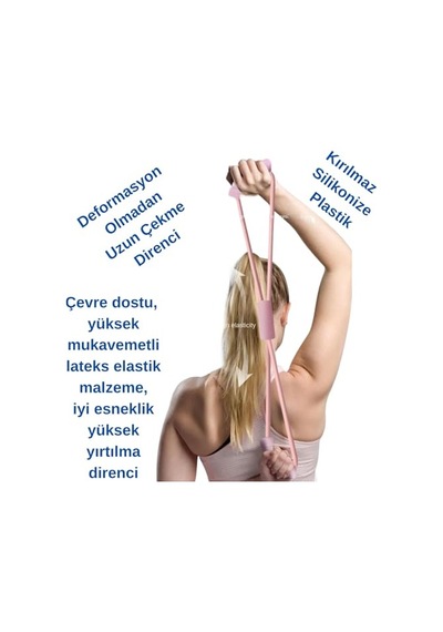 Pilates, Egzersiz Vücut, Kas, Kol Bacak Geliştirme, Direnç Lastiği, Pilates, Egzersiz Yay İşlevli Lastik Açık Bej