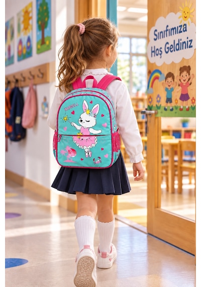 Tavşan Lüks Anaokulu Okul Çantası Çocuk Sırt Çantası Okul Öncesi Günlük Kullanım 32 X 24 X 8 Cm Çok Renkli