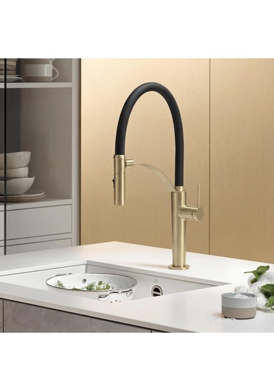 Deante Corda R72m Mutfak Bataryası, Hareketli Başlık, Flex Model, Altın Renk