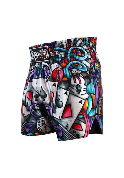 Dragondo Mt3042 Muay Thai Kick Boks Şortu Dijital Baskılı Şort Siyah