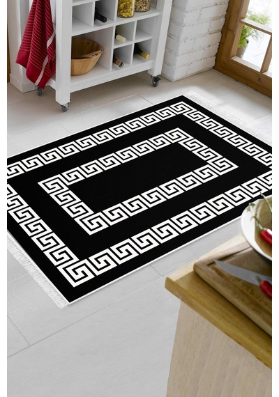 Eko Trend Djt Banyo Paspası Yıkanabilir Kaymaz Taban 650m Modern Siyah