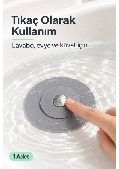 Silikon Lavabo Ve Küvet Tıkacı Süzgeç Tıkanıklık Önleyici Saç Tutucu