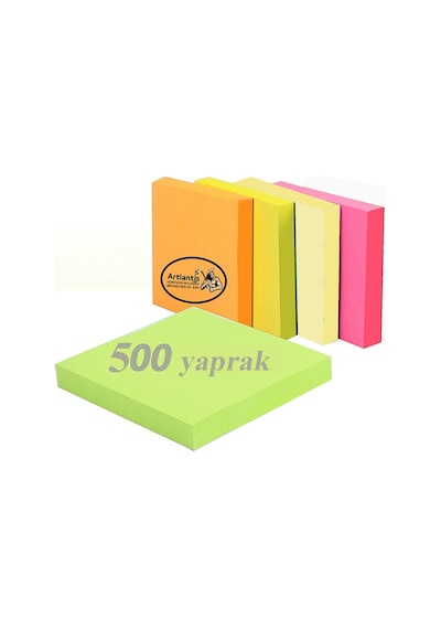 Yapışkanlı Postit 5 Renk 75x75 Mm 1 Paket Artlantis Yapışkanlı Not Kağıdı 5 Li 1 Paket