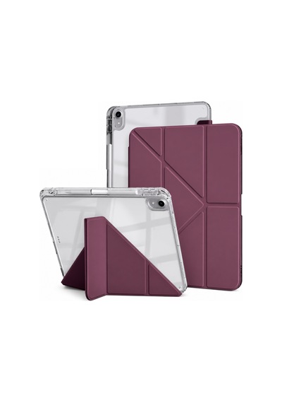 Apple İpad Uyumlu Air 11inç M4/m3/m2 Air 4/5.nesil 10.9 Kılıf Mika Trifolding Şeffaf Kalem Bölmeli