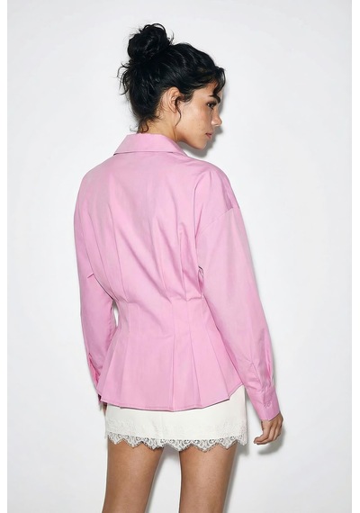 Shade Kadın Pileli Belden Oturtmalı Poplin Gömlek 343 60286048 - Pembe