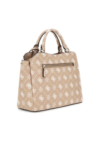 Guess Kadın Kilit Aksesuarlı Monogram Desenli El Çantası - Bej Bej