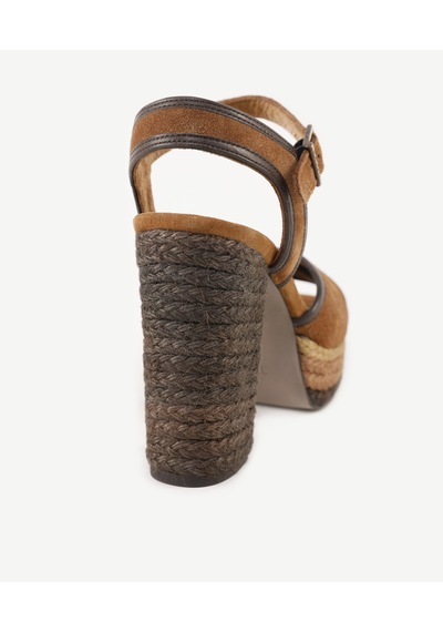 Yargıcı Özel Jüt Boyama Platform Topuklu Sandalet 24ykay4559x 003 Kahverengi