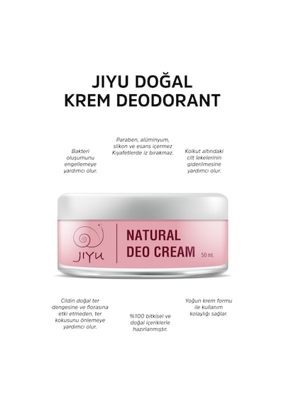 Jiyu Ter Kokusu Önleyici Doğal Krem Deodorant 50 ML
