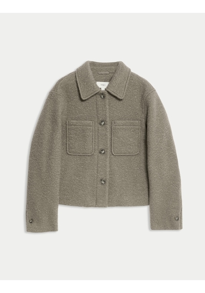 Marks & Spencer Dokulu Yaka Detaylı Bomber Ceket T59005002C Kahverengi