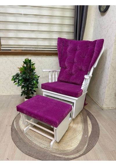 Asedia Mama Puflu Lake Fuşya Puflu Sallanan Emzirme Sandalyesi