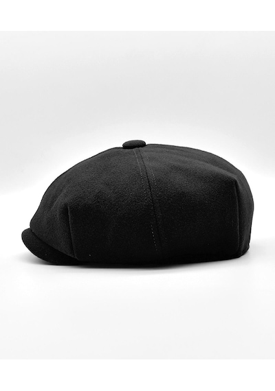 Külah Erkek Dökümlü Kışlık Newsie Kasket Premium Irish Flat Cap Şapka - Standart Siyah