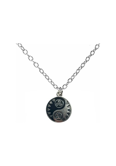 Kelt Sarmalı Ve Ying Yang Sembollü Unisex Kolye 60 Cm Zincirli, Denge Ve Sonsuzluk Takısı Çok renkli
