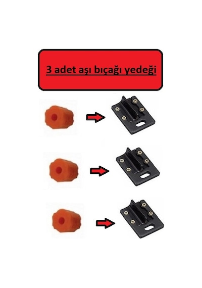 6 Lı Aşı Makası Yedek Bıçak+Tampon Omega Tip Seti