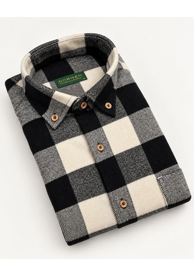 Classics Men Regular Fit Erkek Kışlık Hakiki Oduncu Gömleği Beyaz
