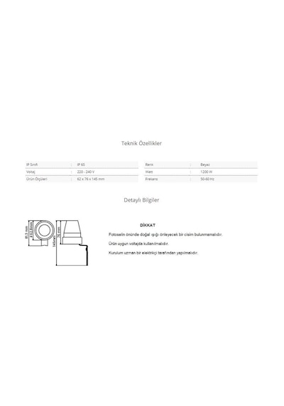 Cata- Ct-9189 Fotosel Role Işık Algılayıcı Sensör