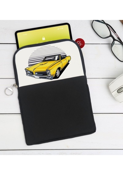 Bk Gift Klasik Araç Tasarımlı Taşınabilir Koruyucu Tablet Kılıfı & Organizer Çanta - Siyah-5