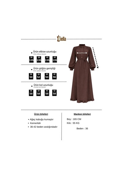 Riella Butik Larissa Tesettür Elbise Bej