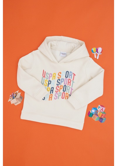 U.S. Polo Assn. Kız Çocuk Krem Renkli Logolu Kapüşonlu Sweatshirt 50290715-VR071 U.S. Polo Assn. Kız Çocuk Krem Renkli Logolu Kapüşonlu Sweatshirt 50290715-VR071