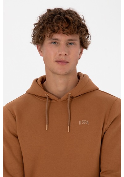 U.S. Polo Assn. Erkek Regular Fit Kapüşonlu Şardonlu Camel Basic Sweatshirt 50315582-VR233