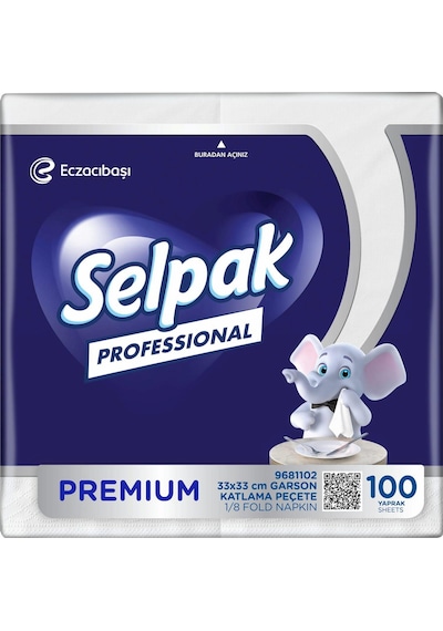 Selpak Professional Premium Garson Katlama Peçete 33 X 33 100 Yaprak X 24 Adet 7906635
