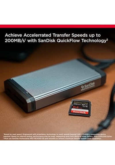 Extreme Pro Sdxc Uhs-ı Hafıza Kartı 64 Gb V30, Aktarım Hızı 200 Mb/sn, U3, 4k Uhd Videolar, Sandisk Quickflow Tekn