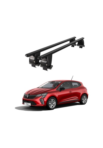 Royal Renault Clio 2019 Ve Sonrası Uyumlu Siyah Kilitli Ara Atkı Port Bagaj Tavan Barı
