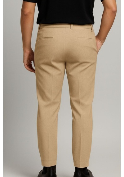 Bürke Erkek Bej Renk Slim Fit Kaliteli Kumaş Pantolon