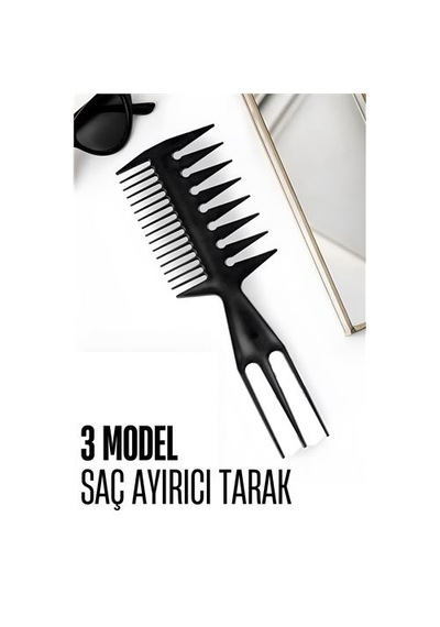 Zenvac 3 Modelli Geniş Dişli Saç Şekillendirme Tarağı - Saç Ayırıcı Tarak Stil Ve Wax Tarağı 716458 Zenvac29