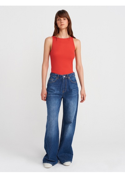 Dilvin 21048 Halter Yaka Top-kırmızı Kırmızı