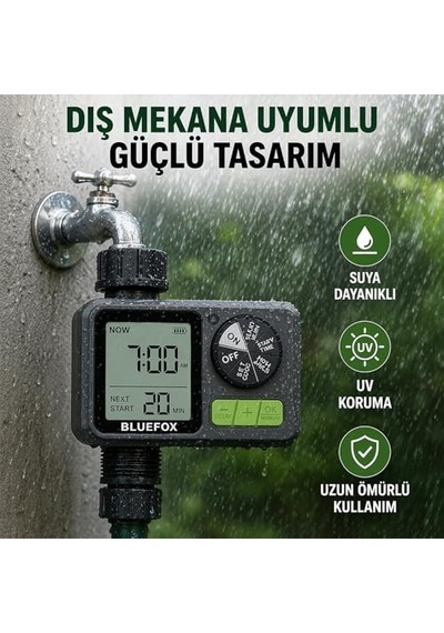 Dijital Sulama Zamanlayıcı Programlanabilir Bahçe Sulama Cihazı, Otomatik Hortum & Musluk Tipi Timer, Lcd Ekran,
