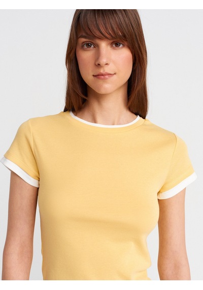 Dilvin 31859 Çift Görünümlü T-shirt-sarı Sarı