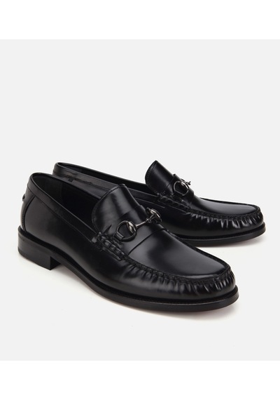 Hotiç Erkek Deri Siyah Toka Detaylı Klasik Loafer