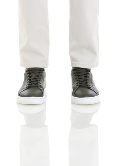 Hatemoğlu Haki Casual Bağcıklı Deri Sneakers 13211024c003 022 Haki